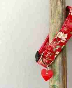 Scrufts Sakura Red Floral Dog Collar