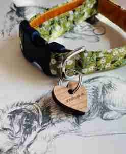 Scrufts Olive Floral Dog Collar with Velvet Lining