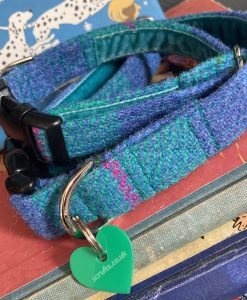 Scrufts’ Sea Blue Harris Tweed Velvet Lined Dog
