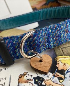 Scrufts’ Heather Blue Velvet Lined Harris Tweed Dog