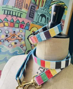Scrufts Brighton Rocks Striped Dog Collar and Lead with Velvet Lining